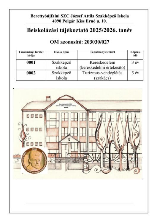 Beiskolázási kódok 2025/2026.