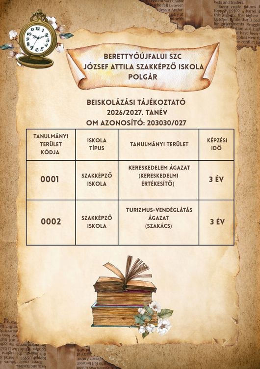 Beiskolázási tájékoztató 2026/2027